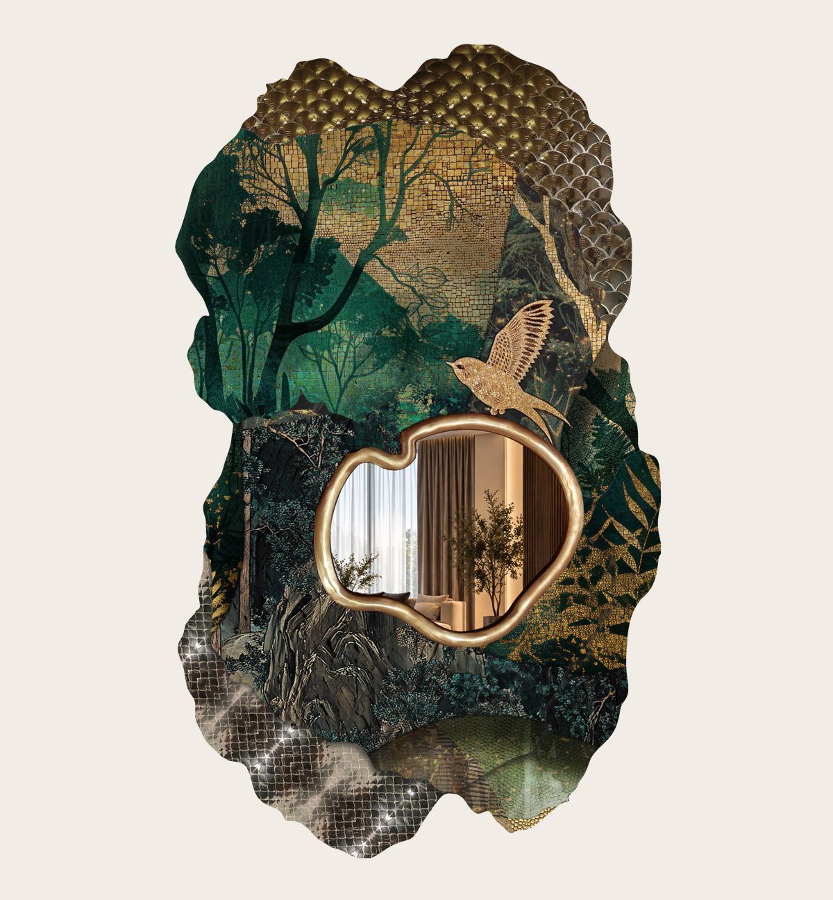 Black and gold textured form